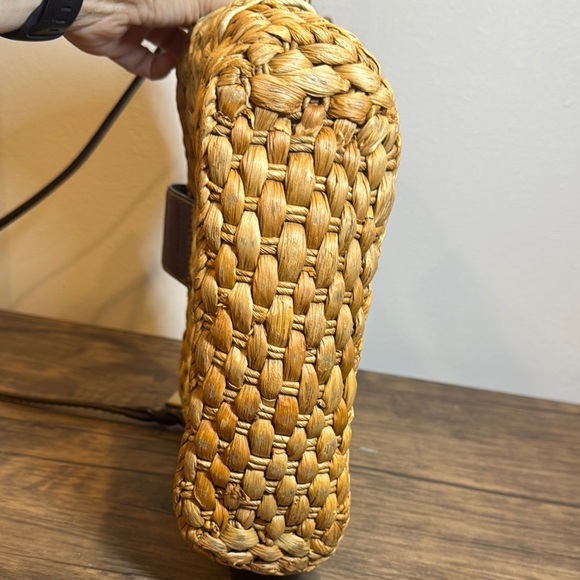 Brighton Ruth Straw Satchel Handbag Purse Shoulder Strap Heart Magnetic Snap - Picture 8 of 11